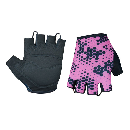 padded cycling gloves short finger scotty browns hex design