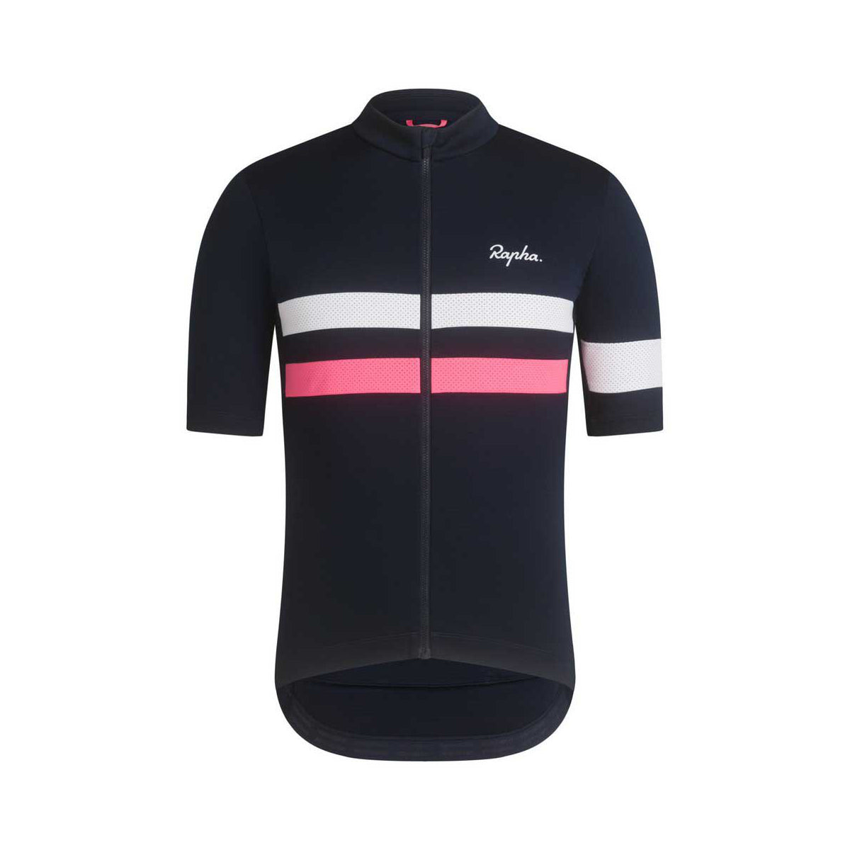 rapha brevet short sleeve cycling jersey with reflective strips