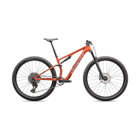 Specialized Epic 8 Satin Deep Orange White full suspension mountain bike with 120mm travel