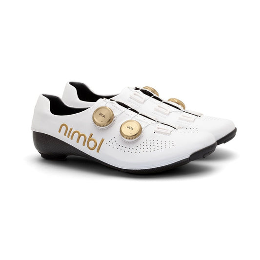 nimbl ultimate road shoes carbon sle white with gold boa